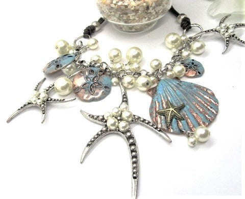 Gorgeous Starfish and Shell Statement Necklaces Set