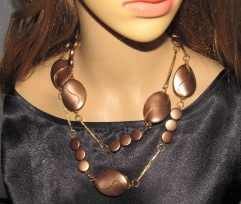 Lovely Bronze Long Necklace Set