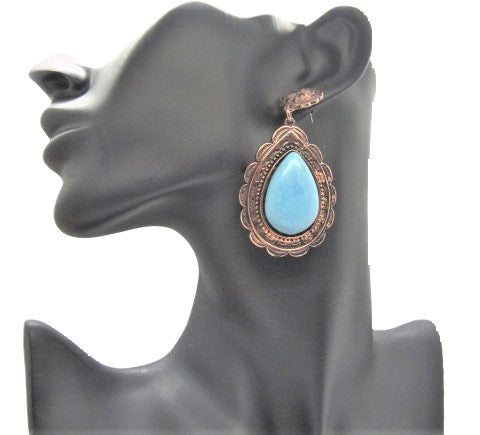 Lovely Copper Tone Teardrop Earrings