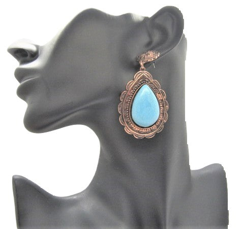 Lovely Copper Tone Teardrop Earrings