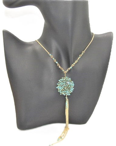 Lovely Long Green Crystal Necklace