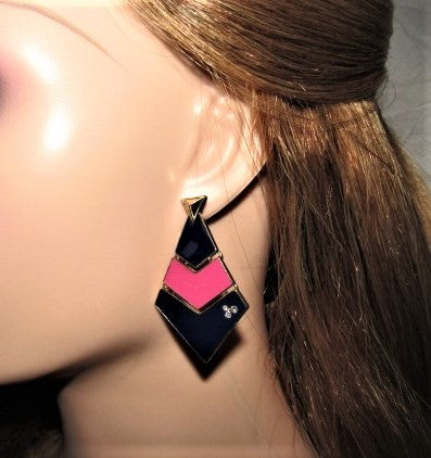 Fantastic Blue and Pink Earrings