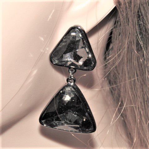 Gorgeous Triangles of Black Diamonds Earrings