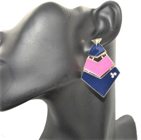 Fantastic Blue and Pink Earrings