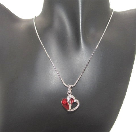 Stunning Red Crystal Heart Necklace