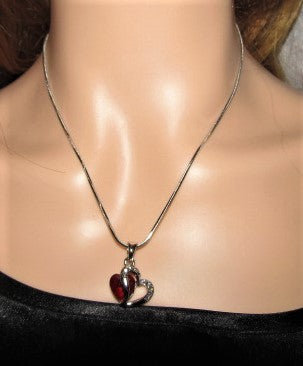 Stunning Red Crystal Heart Necklace