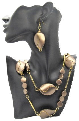 Lovely Bronze Long Necklace Set