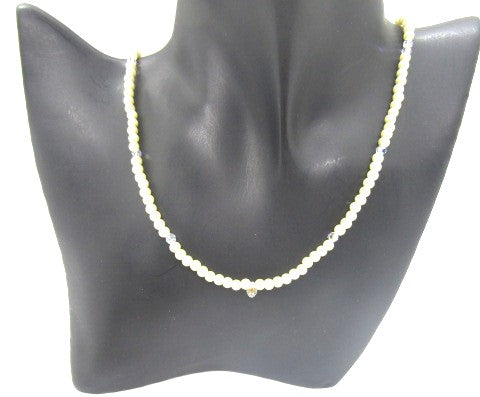 Gorgeous Yellow Pearl Beads,Briolette Crystals, and Cubic Zirconia, One-of-a-Kind Beaded Necklace-handcrafted by Artistry Jewelry