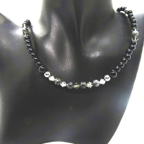 Fabulous Black & Gray Reflection - A  Necklace