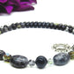 Fabulous Black & Gray Labrador, Black Onyx and Black Diamond Crystals, Semi-precious, Beaded Necklace B-handcrafted by Artistry Jewelry