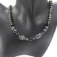 Fabulous Black & Gray Labrador, Black Onyx and Black Diamond Crystals, Semi-precious, Beaded Necklace B-handcrafted by Artistry Jewelry