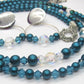 Stunning Indicolite Czech Crystals, Crystal Passion Focal, and Fire-Polish /Blue/Green Beads, Two-Strand, Teal Necklace Set - crafted by Artistry Jewelry