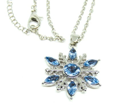 Lovely Blue Winter Snowflake Necklace