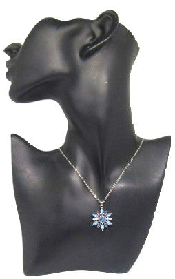 Lovely Blue Winter Snowflake Necklace