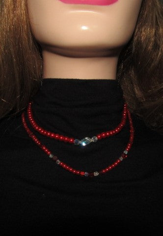 Gorgeous Red, Cosmic Crystal, One-of-a-Kind Necklace-Handcrafted by Artistry Jewelry