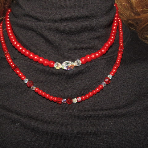 Gorgeous Red, Cosmic Crystal, One-of-a-Kind Necklace-Handcrafted by Artistry Jewelry