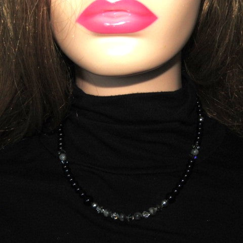 Fabulous Black & Gray Reflection - A  Necklace