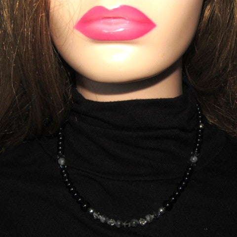 Fabulous Black & Gray Reflection - A  Necklace