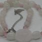 Stunning Rose Pink Quartz and Crystals, Semi-precious Beaded Necklace handcrafted by Artistry Jewelry