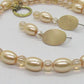 Sweet Golden Shadow Crystals, Light Peach/Champagne Beaded Necklace Set-crafted by Artistry Jewelry