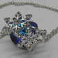 Beautiful Blue Heart and Snowflake Necklace