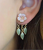 Beautiful Flowers and Leaves Hanging Ear Jackets