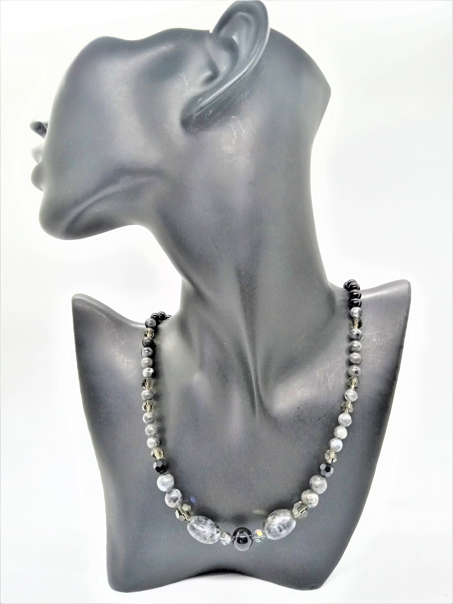 Fabulous Black & Gray Reflection -B  Necklace