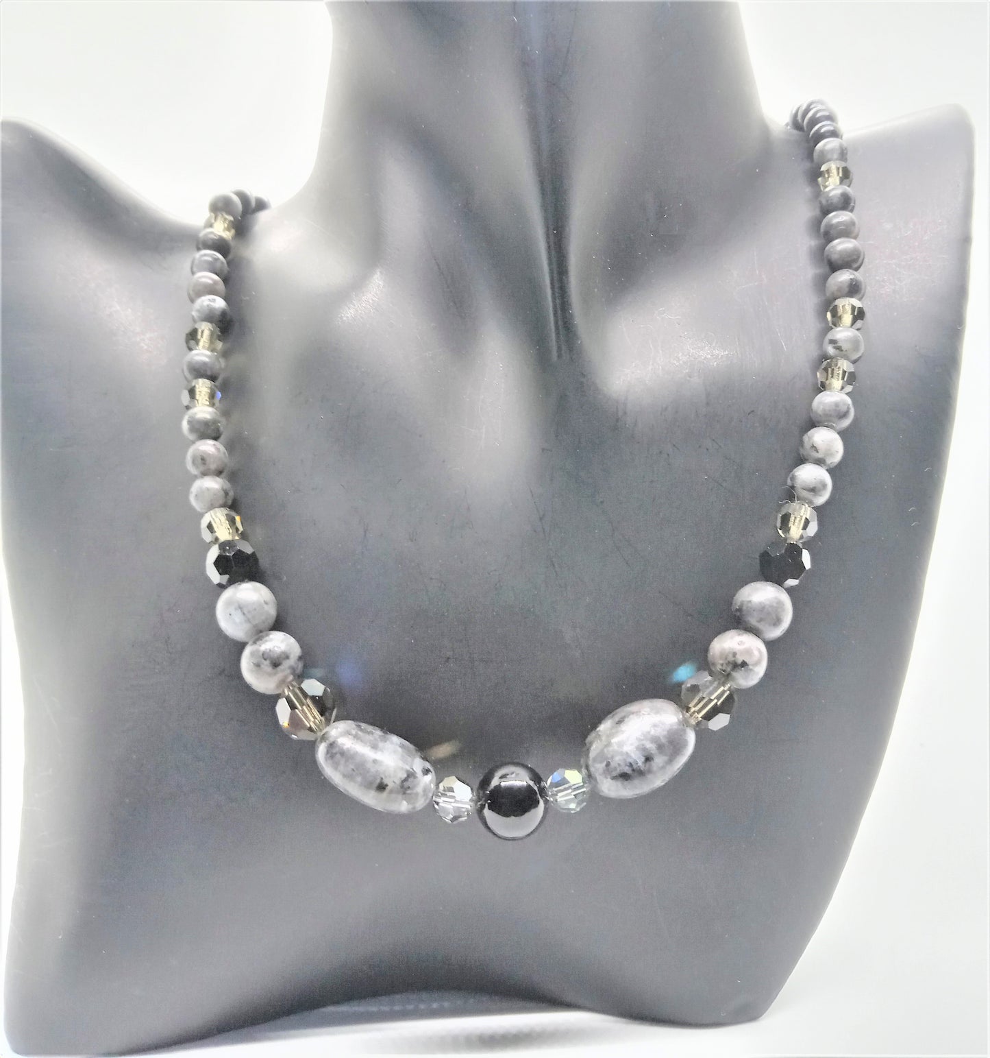 Fabulous Black & Gray Reflection -B  Necklace