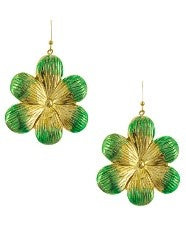 Fancy Green Flowers Earrings