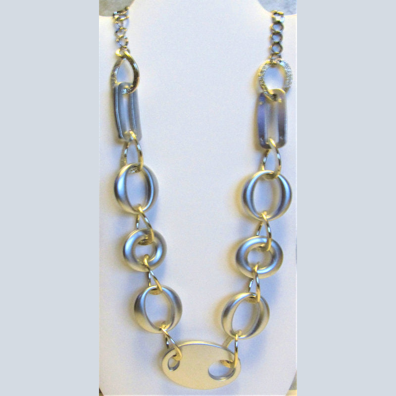 Gold and Silver Chain Look Necklace