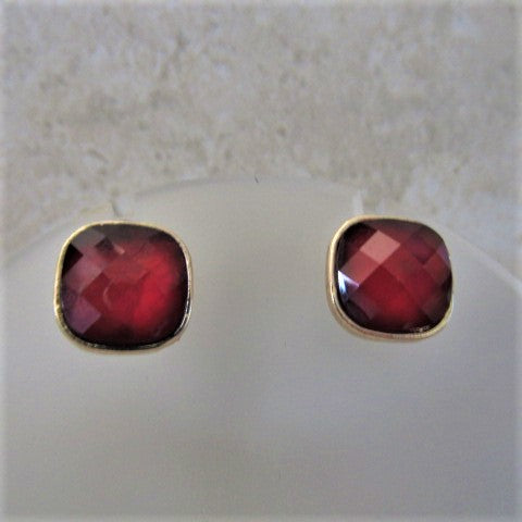 Fiery Red Stud Earrings