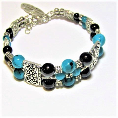 Gorgeous Black and Turquoise Bracelet