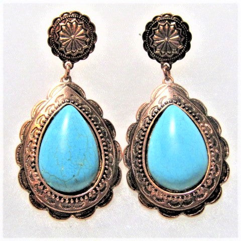 Lovely Copper Tone Teardrop Earrings