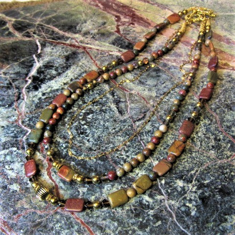 Fabulous Picasso Jasper Princess Necklace Set