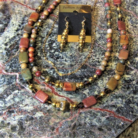 Fabulous Picasso Jasper Princess Necklace Set