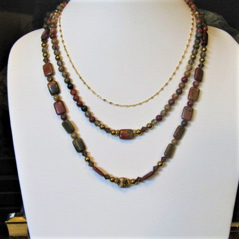 Fabulous Picasso Jasper Princess Necklace Set