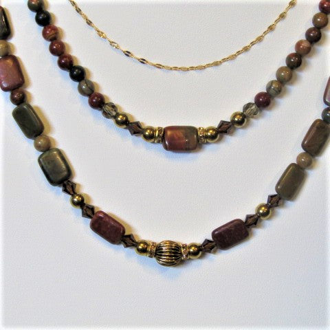 Fabulous Picasso Jasper Princess Necklace Set