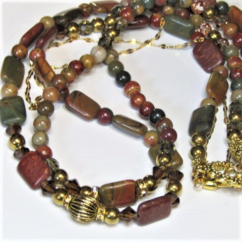 Fabulous Picasso Jasper Princess Necklace Set