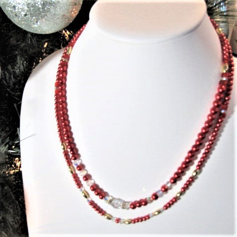 Beautiful Red Crystal Princess Necklace