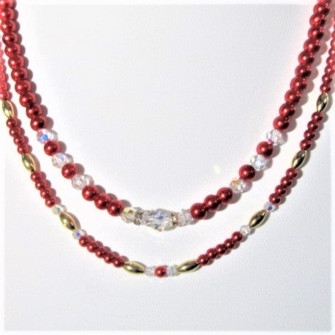 Beautiful Red Crystal Princess Necklace