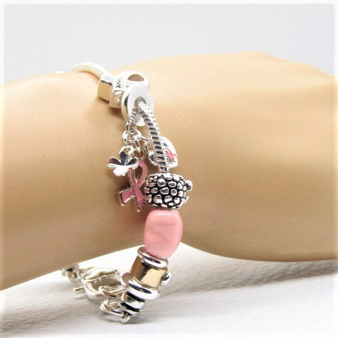 Lovely "Pink Ribbon and Hope" Bracelet