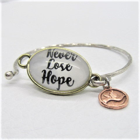 Lovely "Never Lose Hope" Charm Bracelet