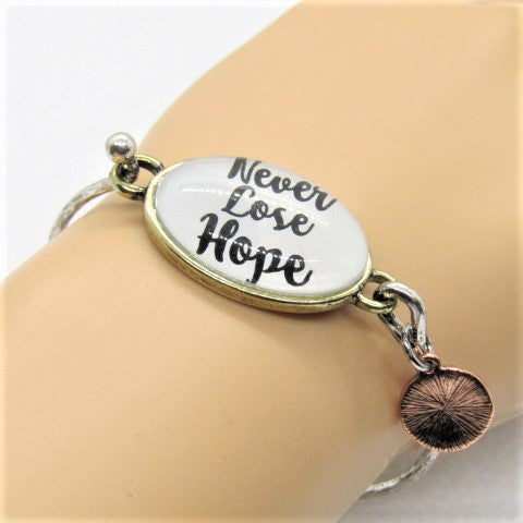 Lovely "Never Lose Hope" Charm Bracelet
