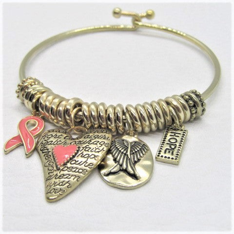 Charming Pink Ribbon Bracelet