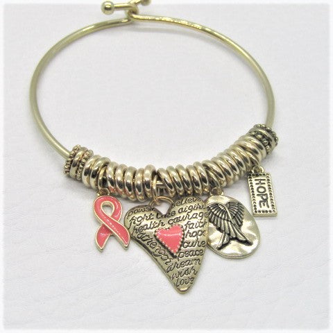 Charming Pink Ribbon Bracelet