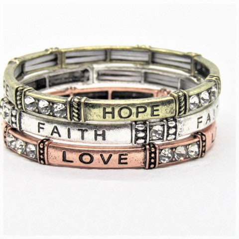 Precious "Love Hope and Faith" Bracelet