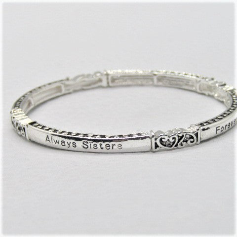 Lovely "Sisters and Friends" Inspirational Bracelet