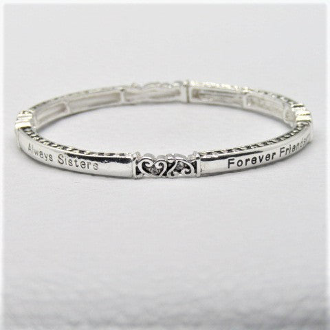 Lovely "Sisters and Friends" Inspirational Bracelet