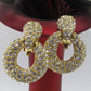 Beautiful Golden Rhinestone Earrings