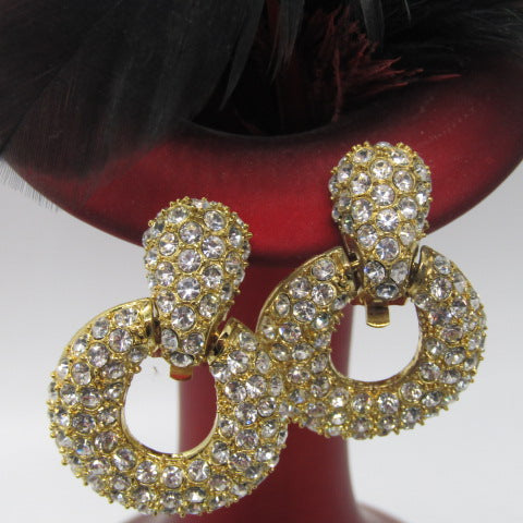 Beautiful Golden Rhinestone Earrings